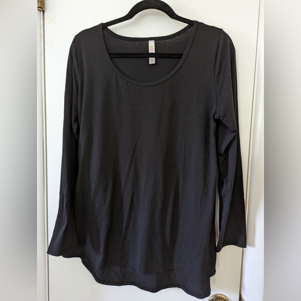 LuLaRoe Solid Black Long Sleeve Shirt